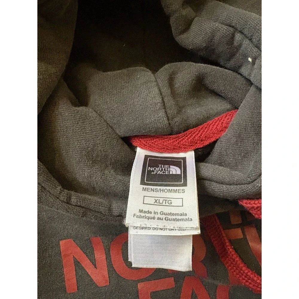 The North Face Hoodie Mens XLarge Black Red Box Pullover Never Stop Exploring